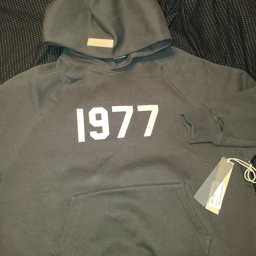 Fear of God Essentials mens 1977 hoodie black